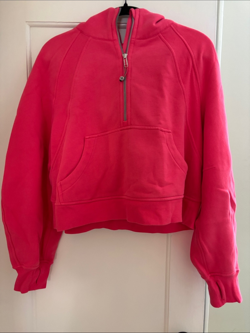 lululemon athletica Hot Pink Half-Zip Hoodie Sweatshirt